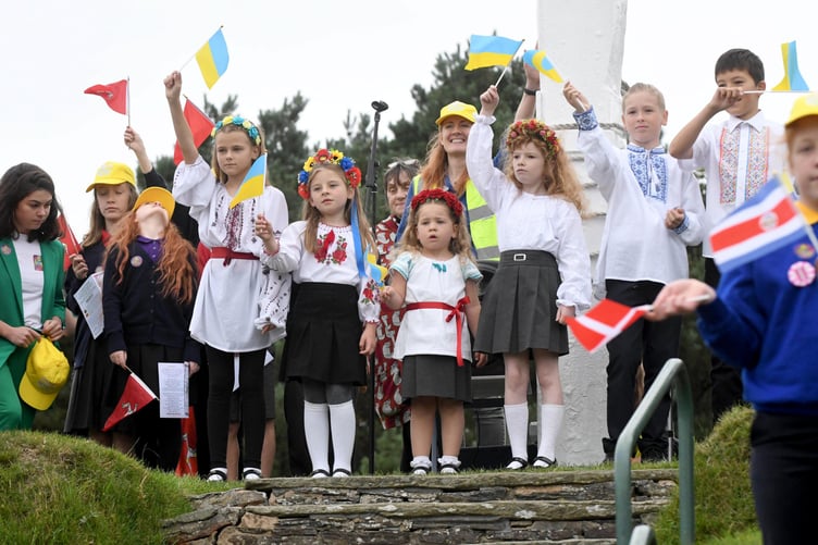 The multi-school ‘One Day One Choir’ event at Tynwald Hill for International World Peace Day -