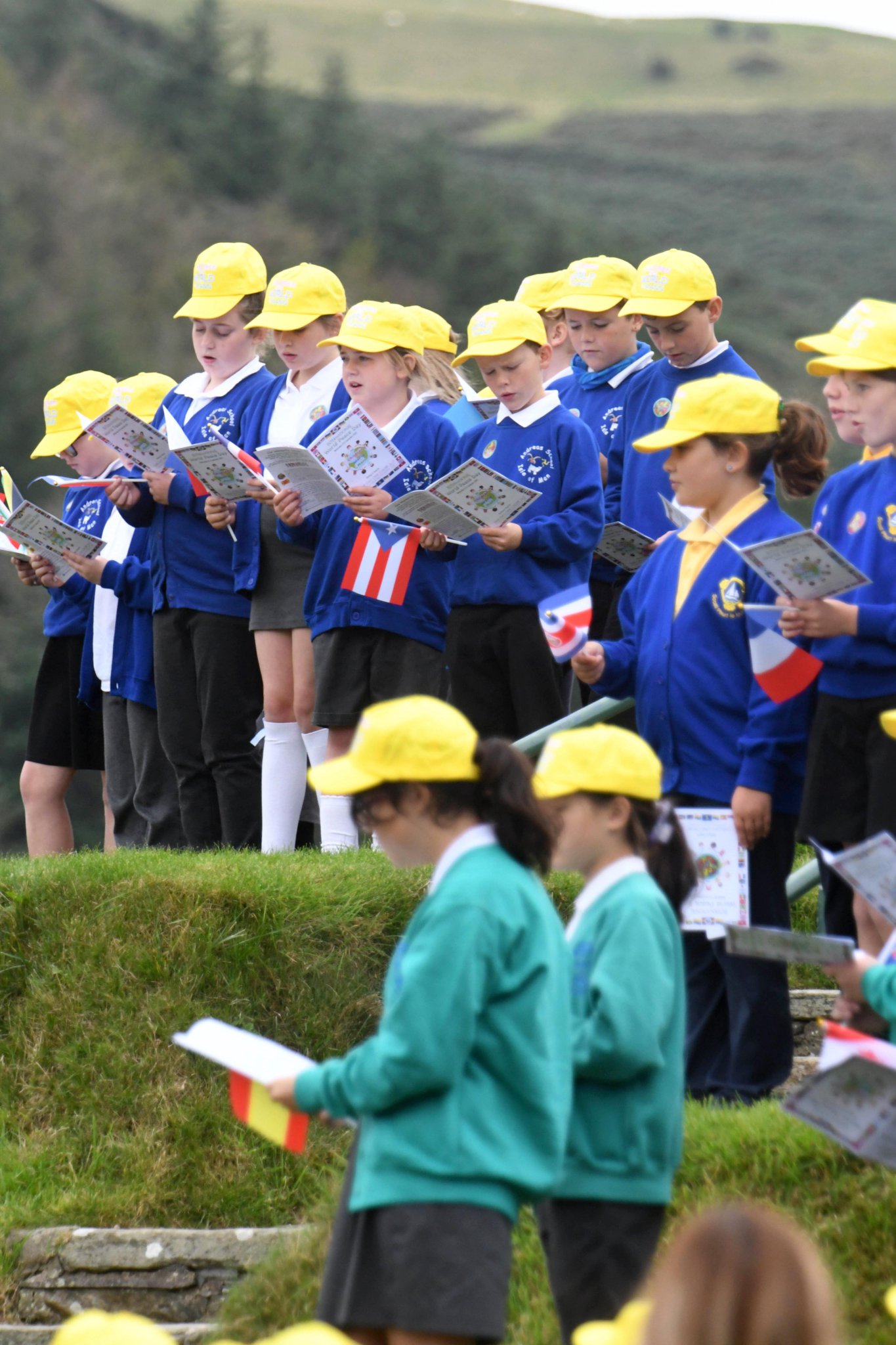 The multi-school ‘One Day One Choir’ event at Tynwald Hill for International World Peace Day -