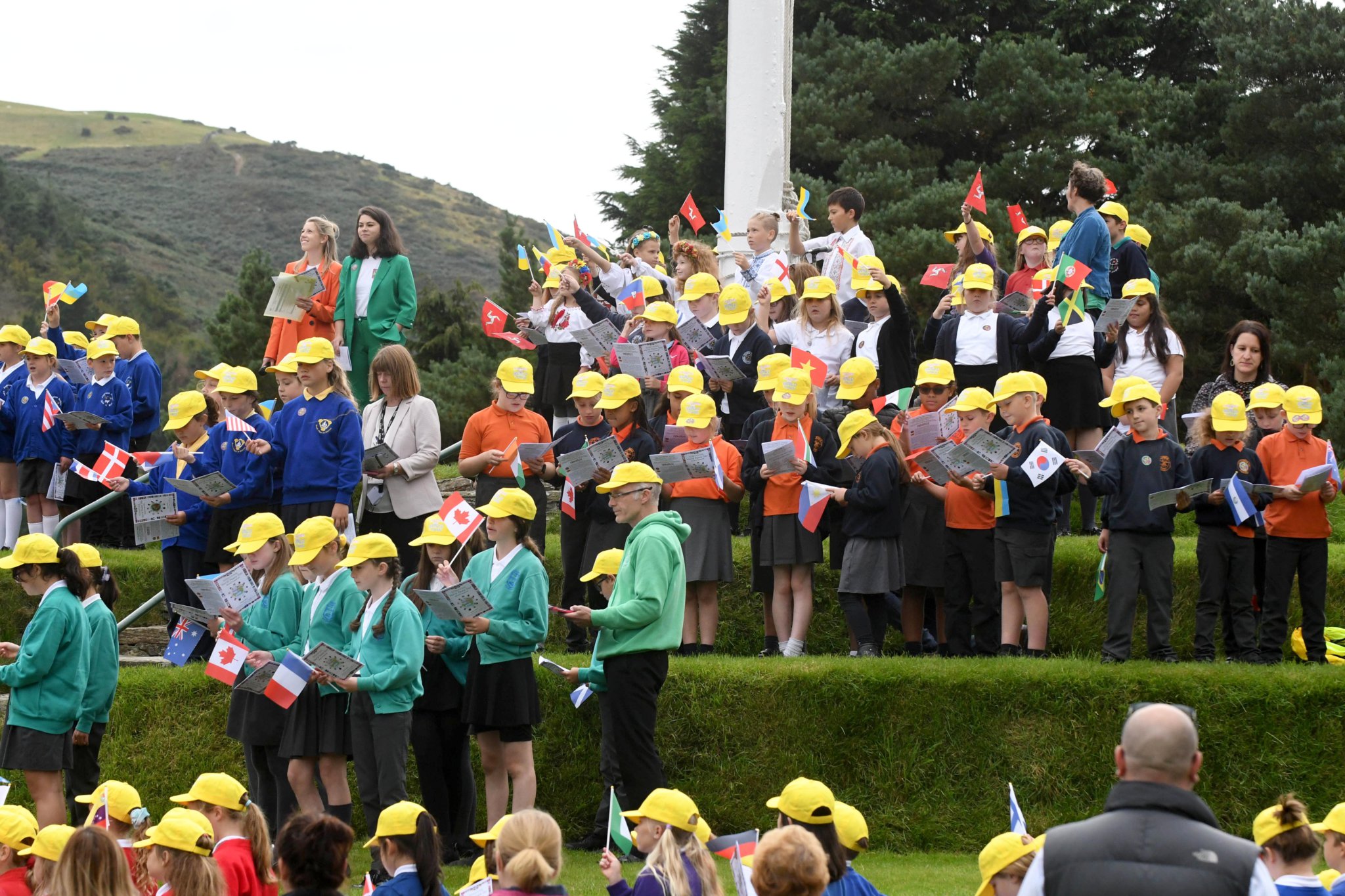 The multi-school ‘One Day One Choir’ event at Tynwald Hill for International World Peace Day -