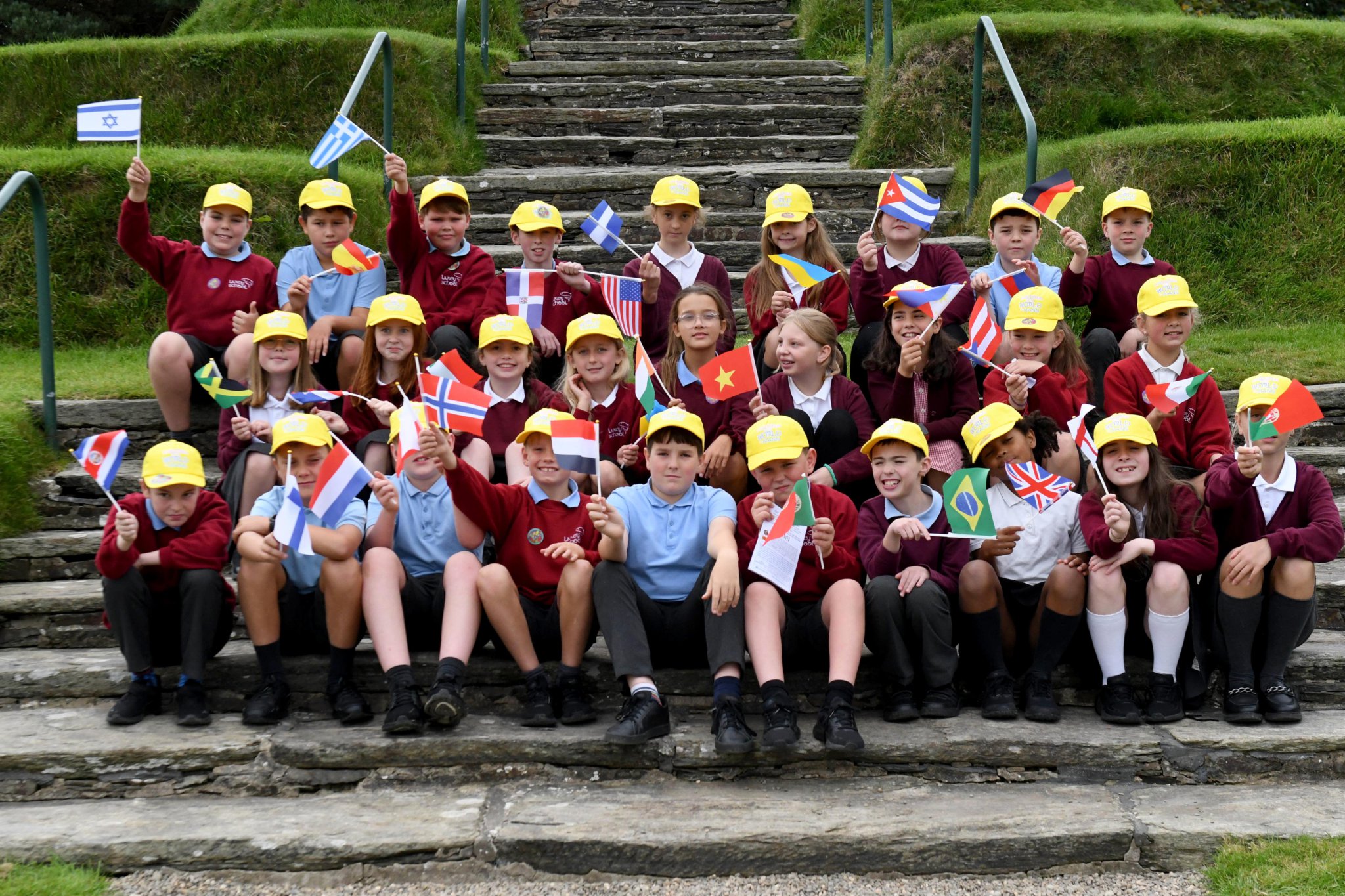 The multi-school ‘One Day One Choir’ event at Tynwald Hill for International World Peace Day - pictured is Laxey School