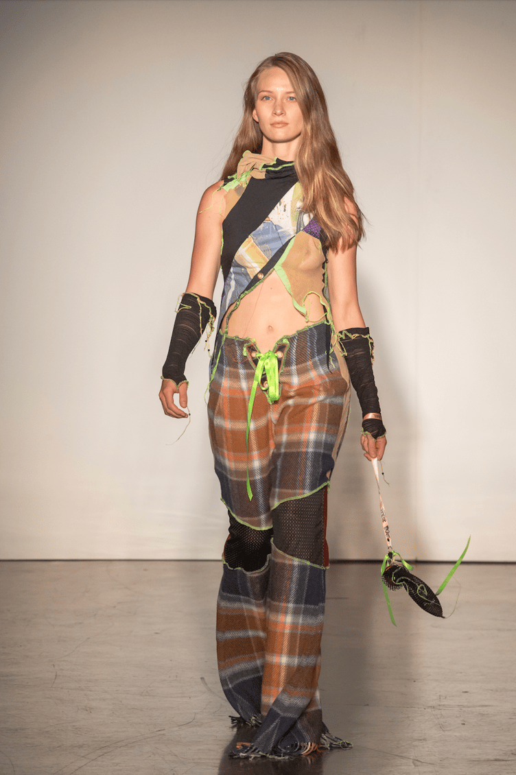 The 'Noa Nostalgia' collection used recyled Manx tartan to showcase designer Shannen Maria Samuel's island roots. Photo: Oxford Fashion Studio