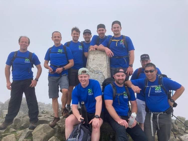 The group at the summit of Cadair Idris and right, brothers Rhys and James