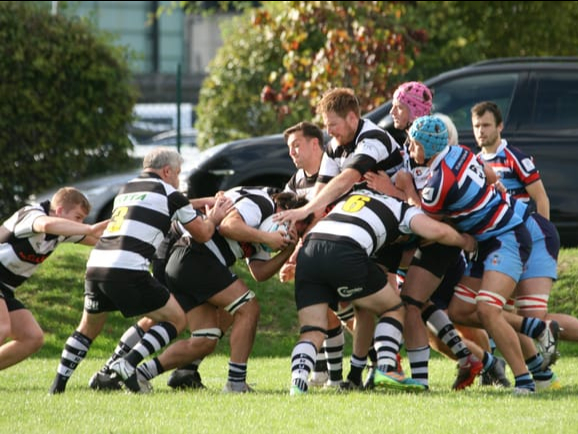 Ben Adams and Toby Comley set up the maul that will power over the line