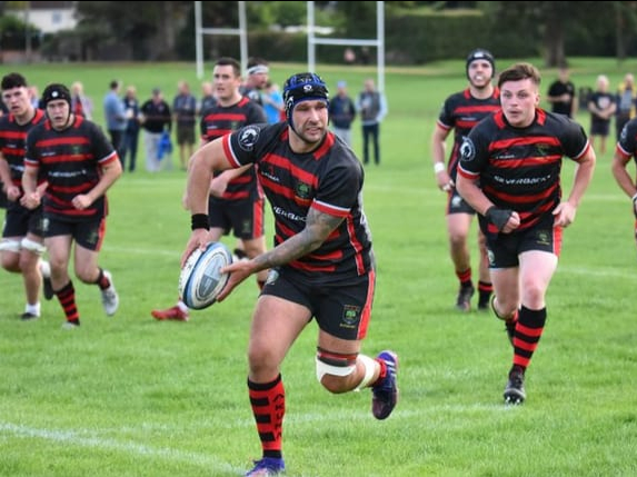 <p>Captain Karter Whittock on the run for Alton Silverbacks during their 64-10 defeat against Winchester</p>