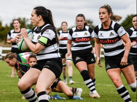 Action from Farnham Falcons’ first team’s 73-0 win at Abbey RFC