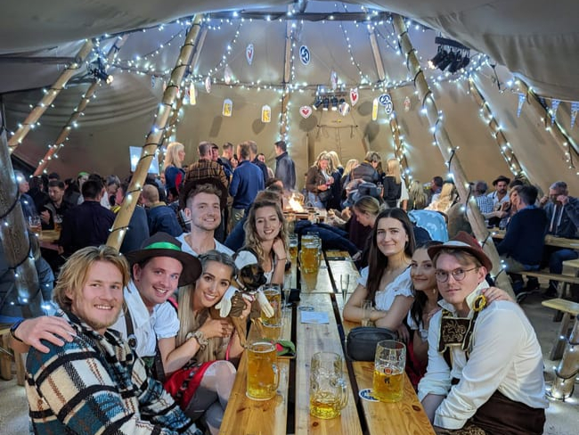 Plenty of people wore lederhosen at Haslemere Oktoberfest