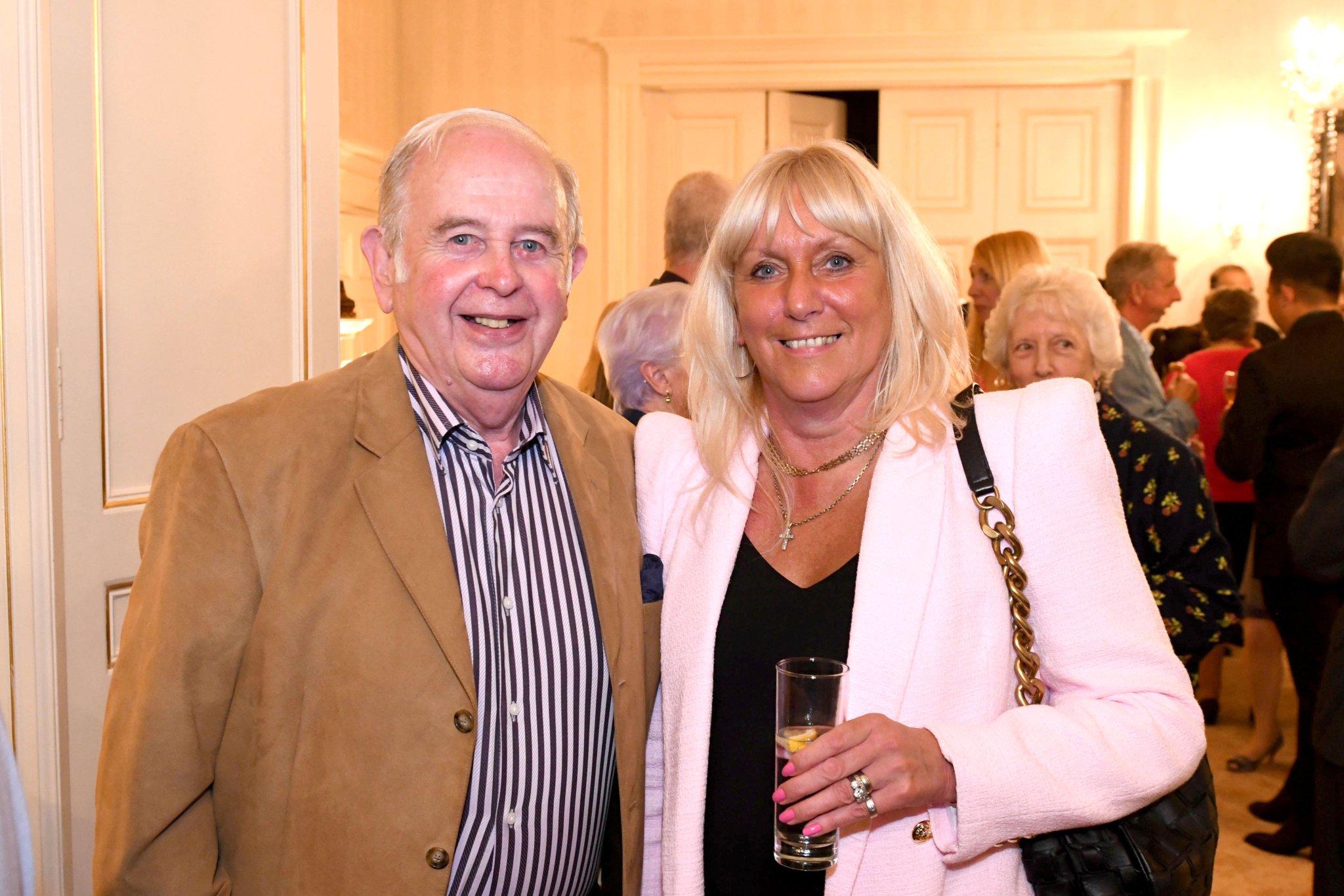 A reception at Government House to celebrate 10 years of the Manx Breast Cancer Support Group - David Gawne and Julie Stokes