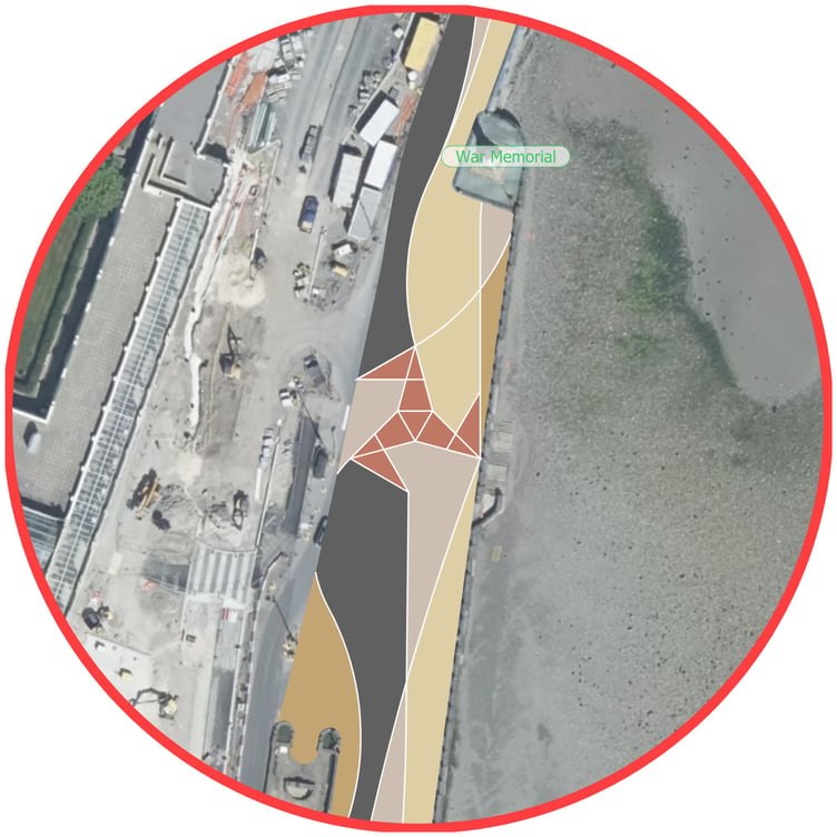 The designs take inspiration from mythology, including the triskelion, a piece of Manx iconography that would be central to the promenade walkway designs