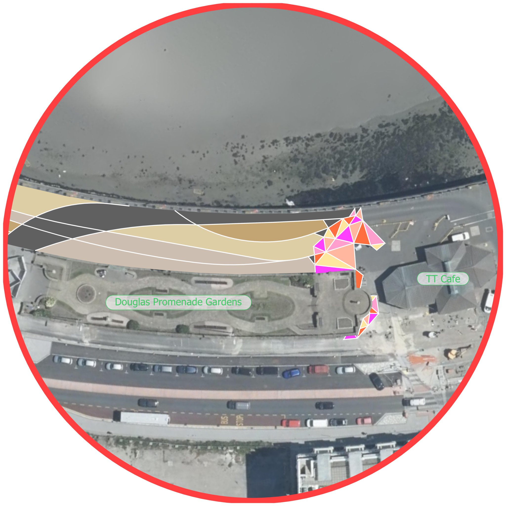 The south part of Douglas promenade walkway would feature a colourful portrayal of Manannan's horse Enbarr