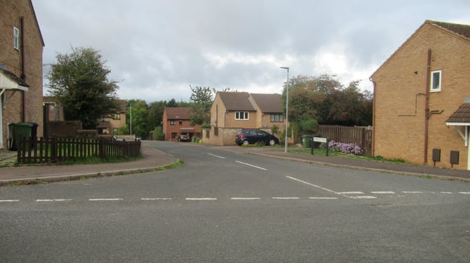 A photograph of the entrance to Bluebell Close, Ross-on-Wye
