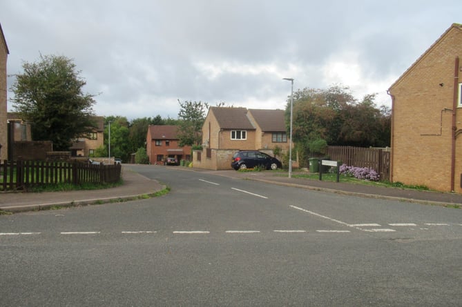 A photograph of the entrance to Bluebell Close, Ross-on-Wye