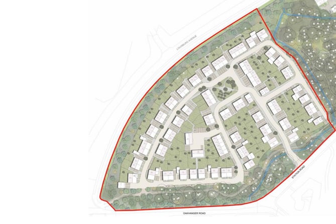 Overhead plan of housing at Bordon Parcel 4.1 site, September 2022.
