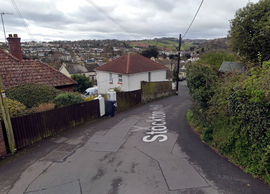 A petition calling for a banon parking at Stockton Hill, Dawlish, has been handed in by Cllr Martin Wrigley, right. (Pictures: TDC and Google Maps)