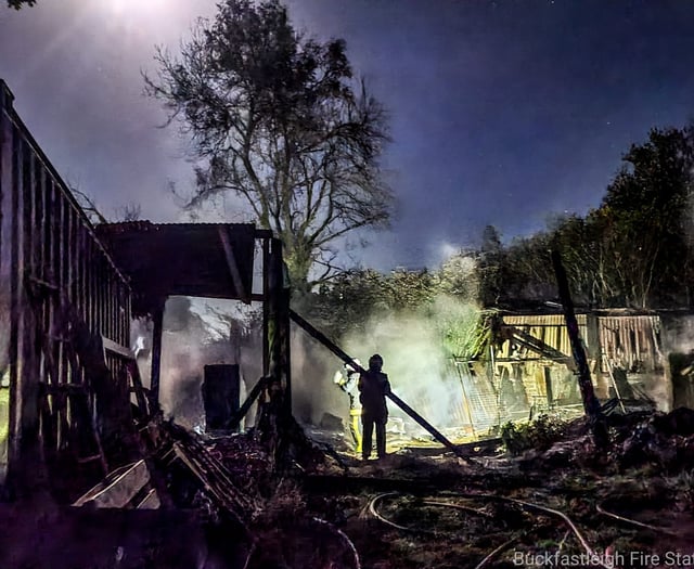 Barn destroyed in South Brent blaze