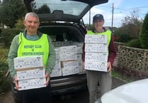 200 shoeboxes from Crediton Boniface Rotary for displaced people