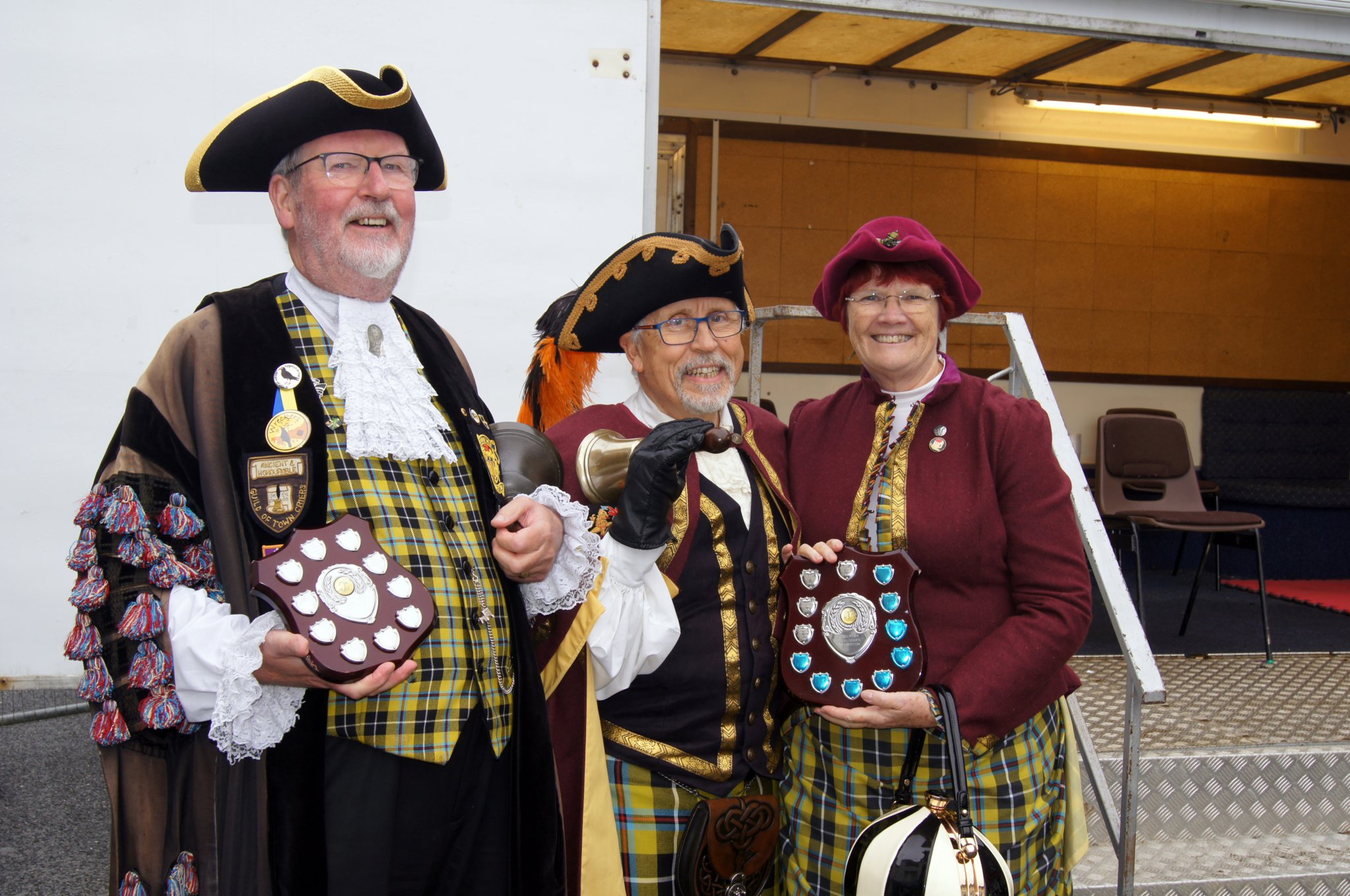 TOWN Criers and their consorts representing Callington, Launceston, Liskeard, Torpoint, Tavistock, Plymouth, Dartmouth, Dawlish, Newton Abbott and Hatherleigh Manor pictured with deputy portreeve of Callington Suz Tolman. Picture: Mike Hugo