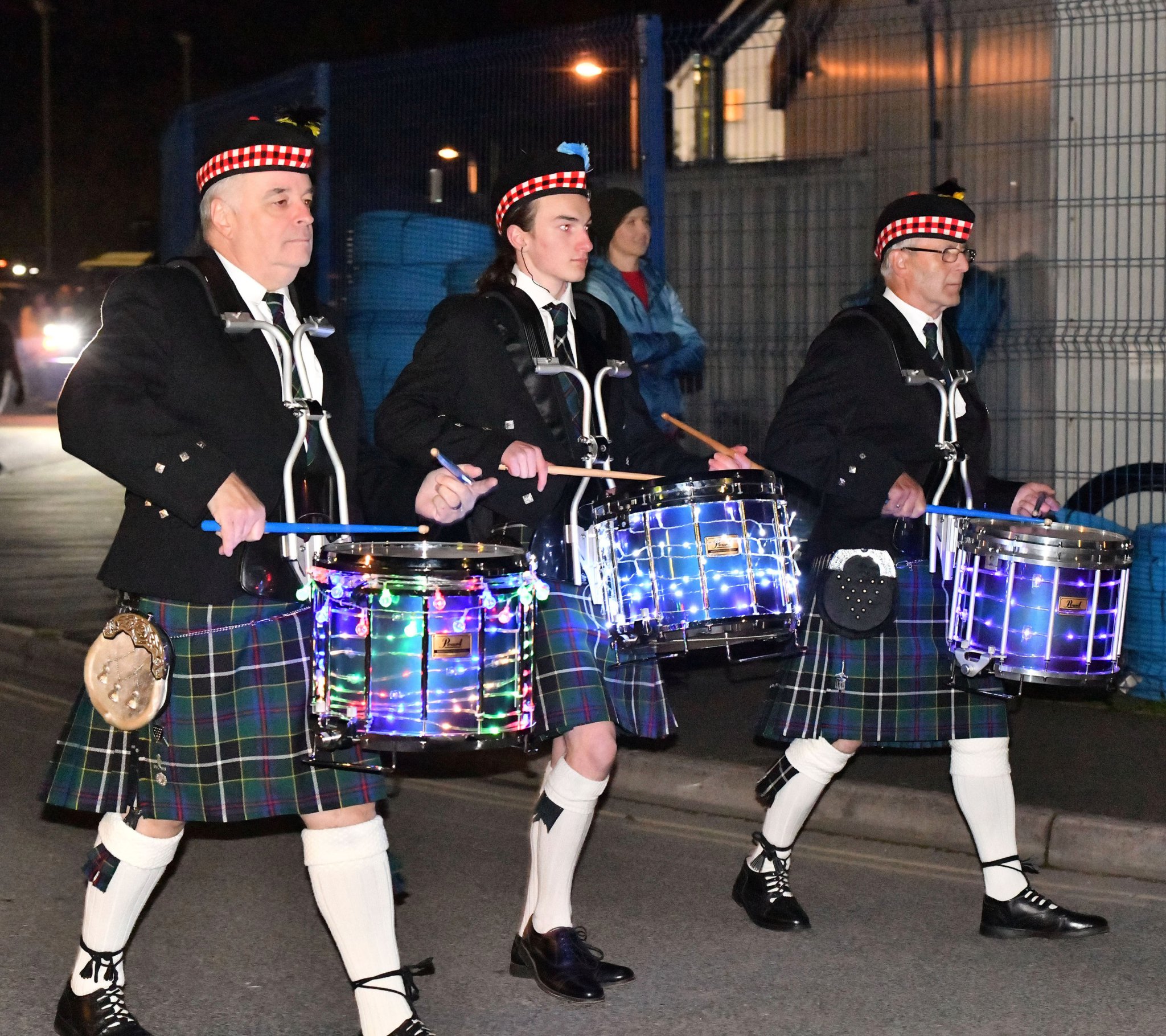 Kernow Pipes and Drums head off for the procession