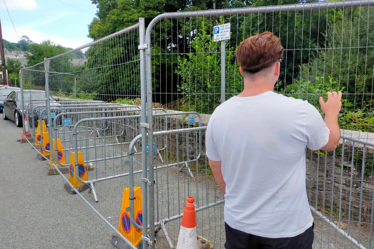 Tavistock flood wall due to be repaired.