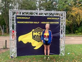 LEFT: The Men’s team were in Cross Country League action. RIGHT: Kate Wilson finished the Manchester half-marathon in 1:57:33.