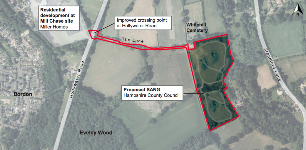 <p>The proposed Standford Grange Farm SANG</p>