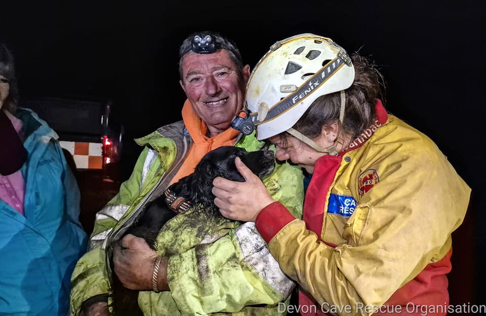 JESS the Ôbeautiful dogÕ was at the centre of a dramatic multi-agency rescue operation after she became trapped underground at Haytor. Pictures: Devon Cave Rescue Buckfastleigh Fire Station (Oc 2022)