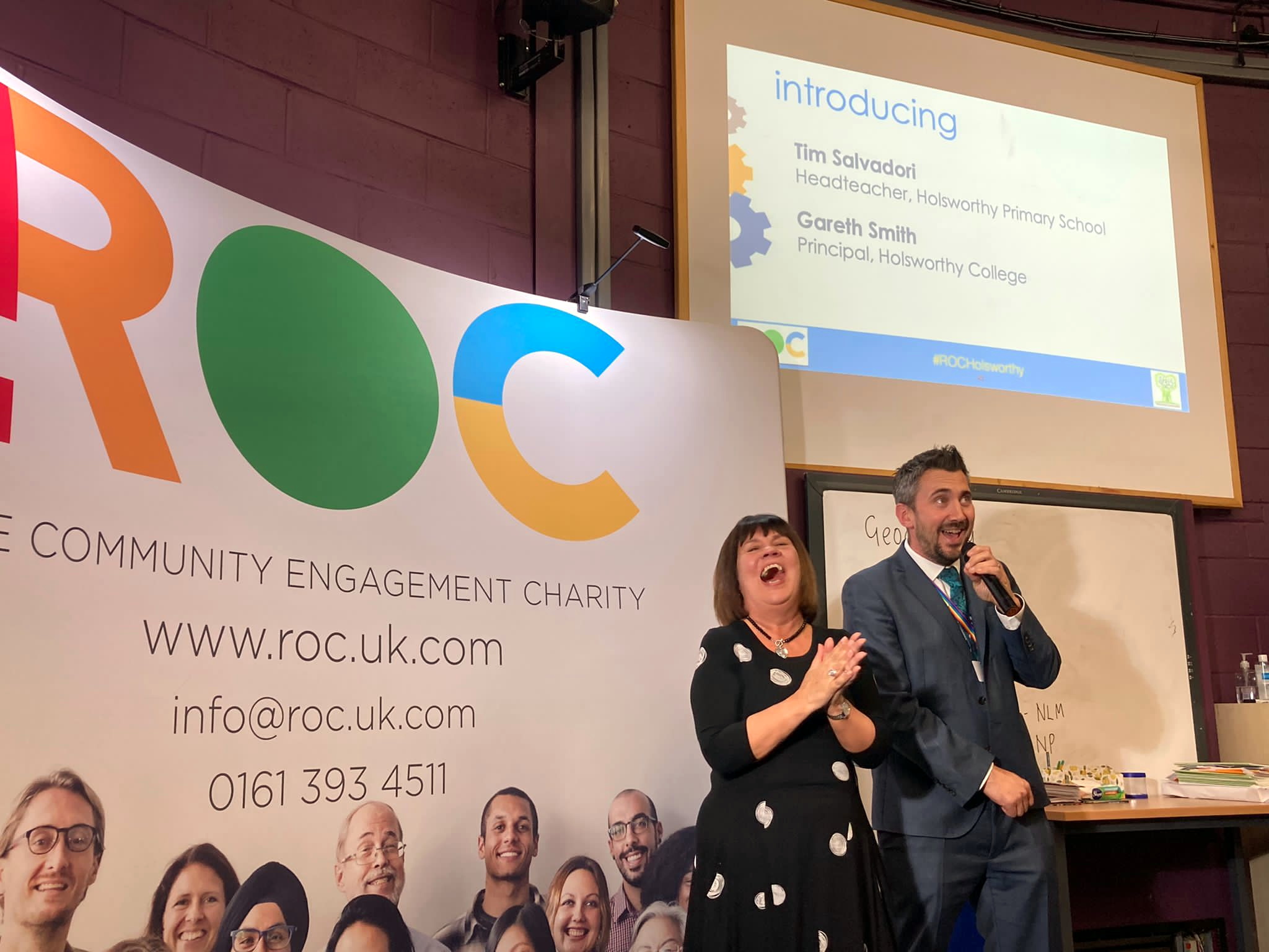 Debra Green interviewing Gareth Smith, headteacher of Holsworthy Community College