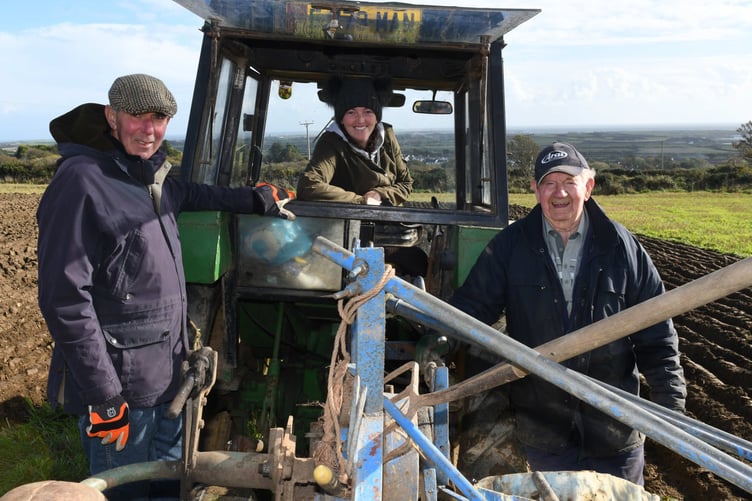 The Southern Vintage Engine and Tractor Club’s annual ploughing match at Ballavayre, Colby - Peter Ford, Emma Faragher and Ronnie Fairbairn