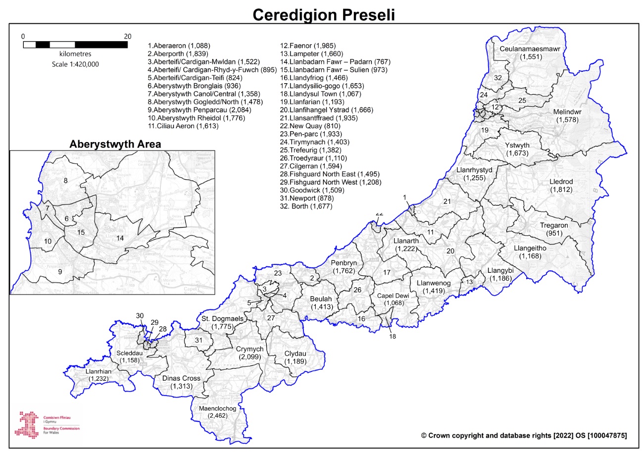 Proposed constituency for Ceredigion Preseli