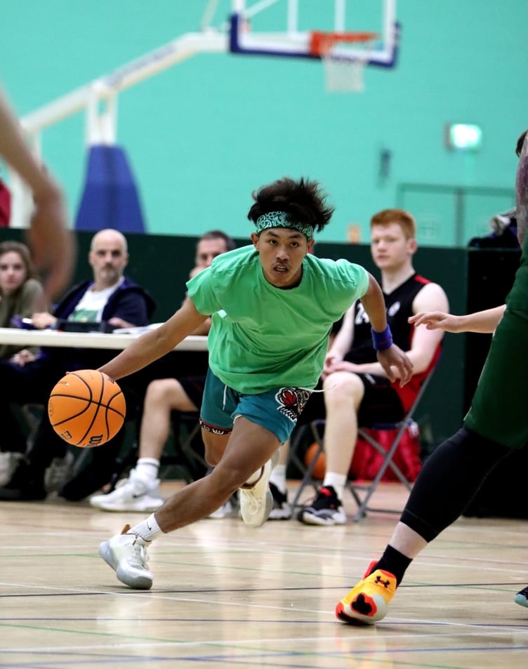 Lorenz Freno drives down the court for Cavaliers during their convincing win against Ravens
