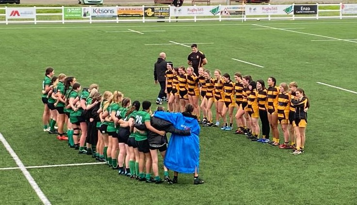Crediton U16 Girls after their hard fought victory at Ivybridge.