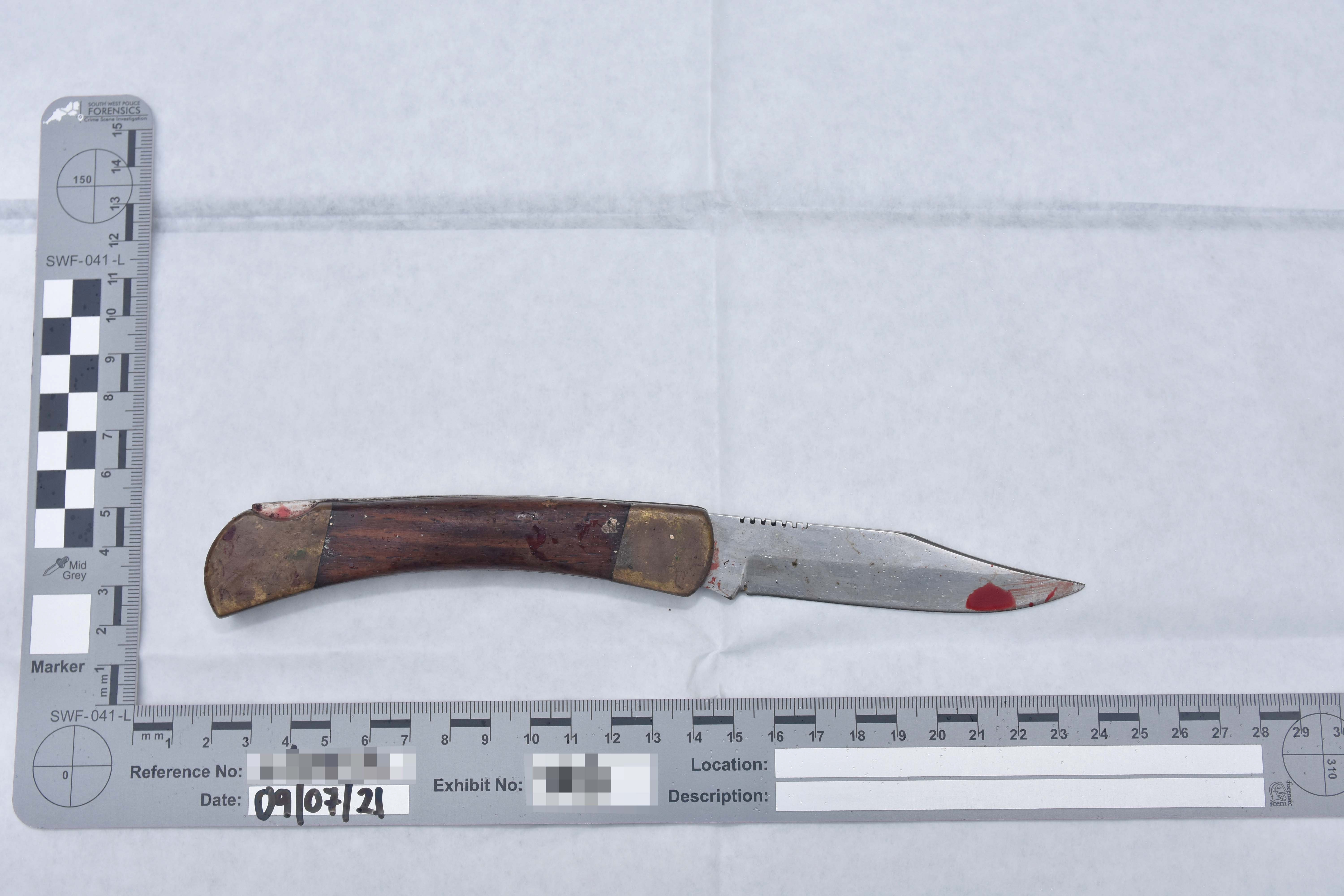 Ross’s blood stained knife
