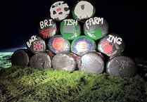 Bale sculpture creations for Young Farmers week
