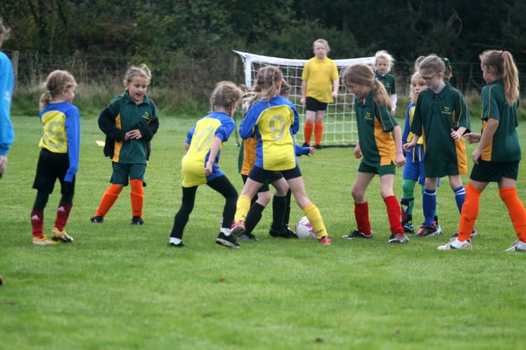 The winners: Year 5/6 Horrabridge A team with Devon girls.
