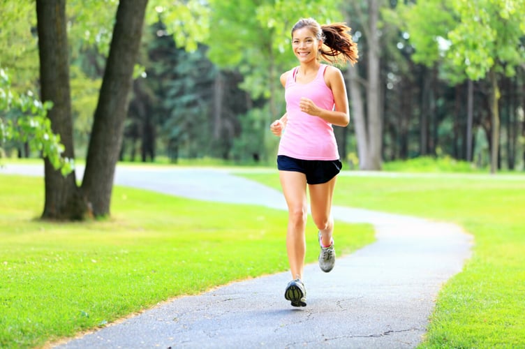 Woman running.