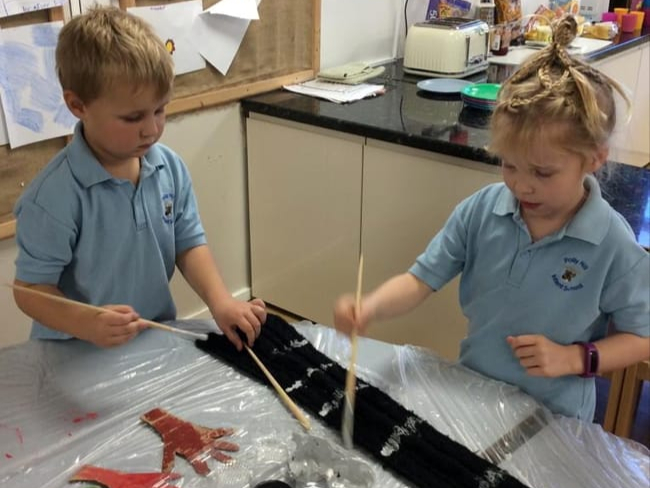 Folly Hill Infant School pupils are busy making the guy for this year’s bonfire