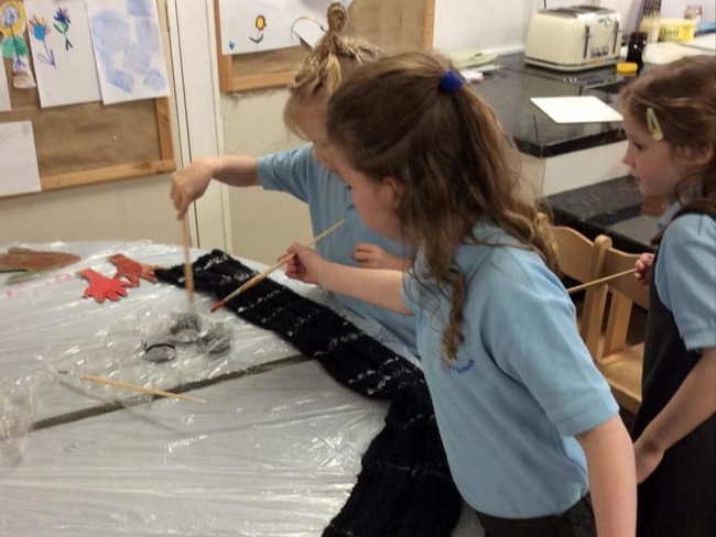 Folly Hill Infant School pupils are busy making the guy for this year’s bonfire