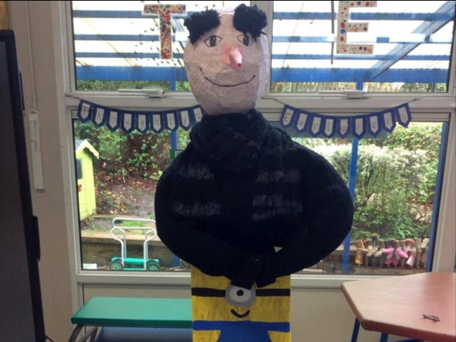 Folly Hill Infant School pupils are busy making the guy for this year’s bonfire