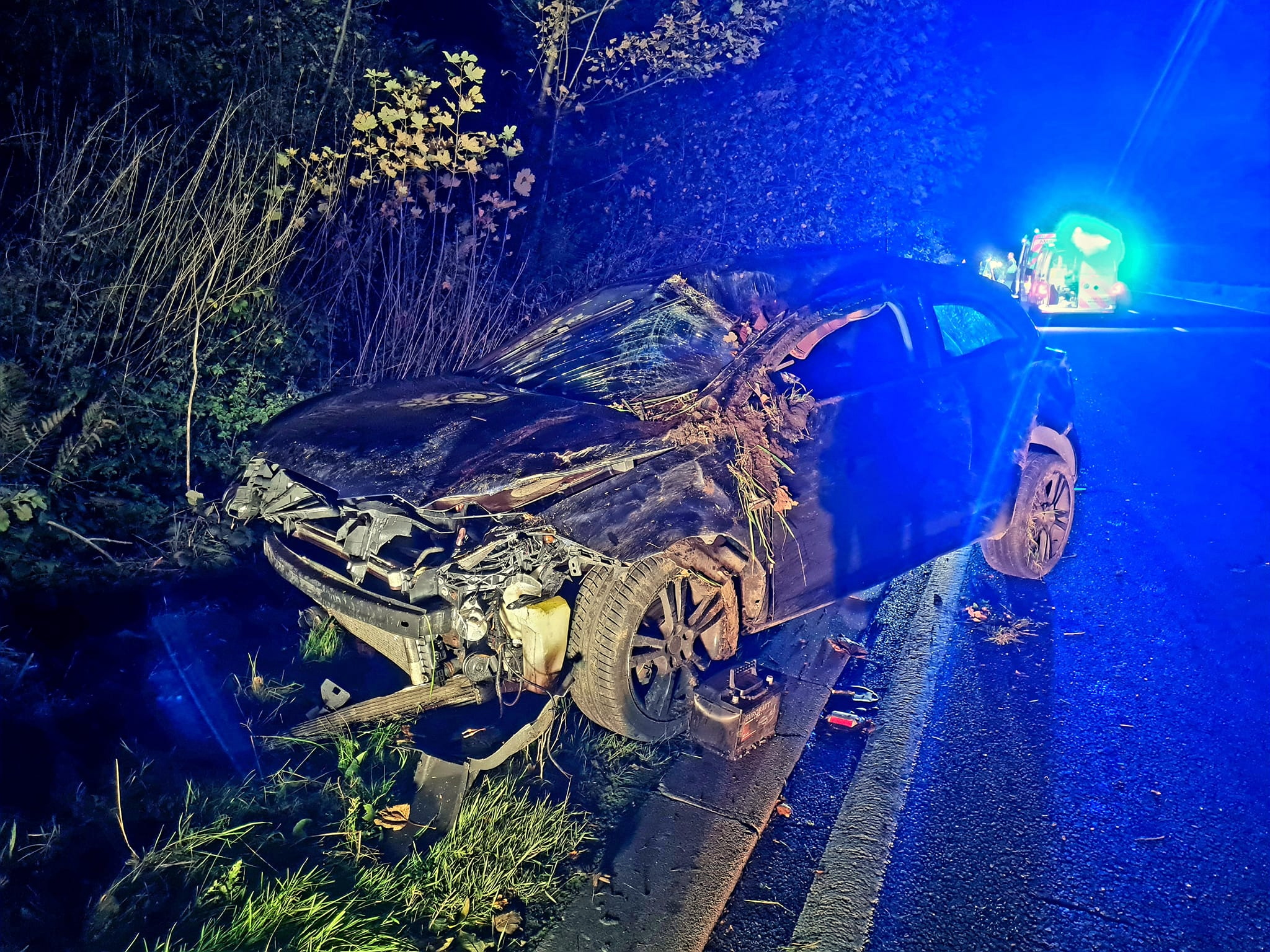 Firefighters from Buckfastleigh have released these pictures of a crash on the Bristol bound carriageway of the A38 near Lower Dean on Thursday evening. Picture: Buckfastleigh Fire Station