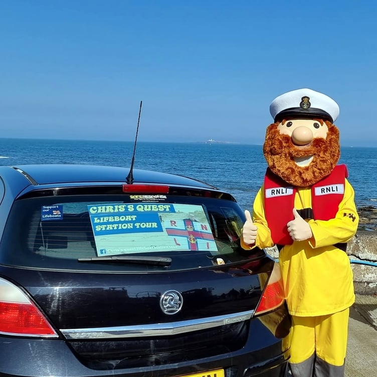 Chris visited Looe, Fowey, Bude and Port Issac lifeboat stations as well as many others to raise money for the RNLI