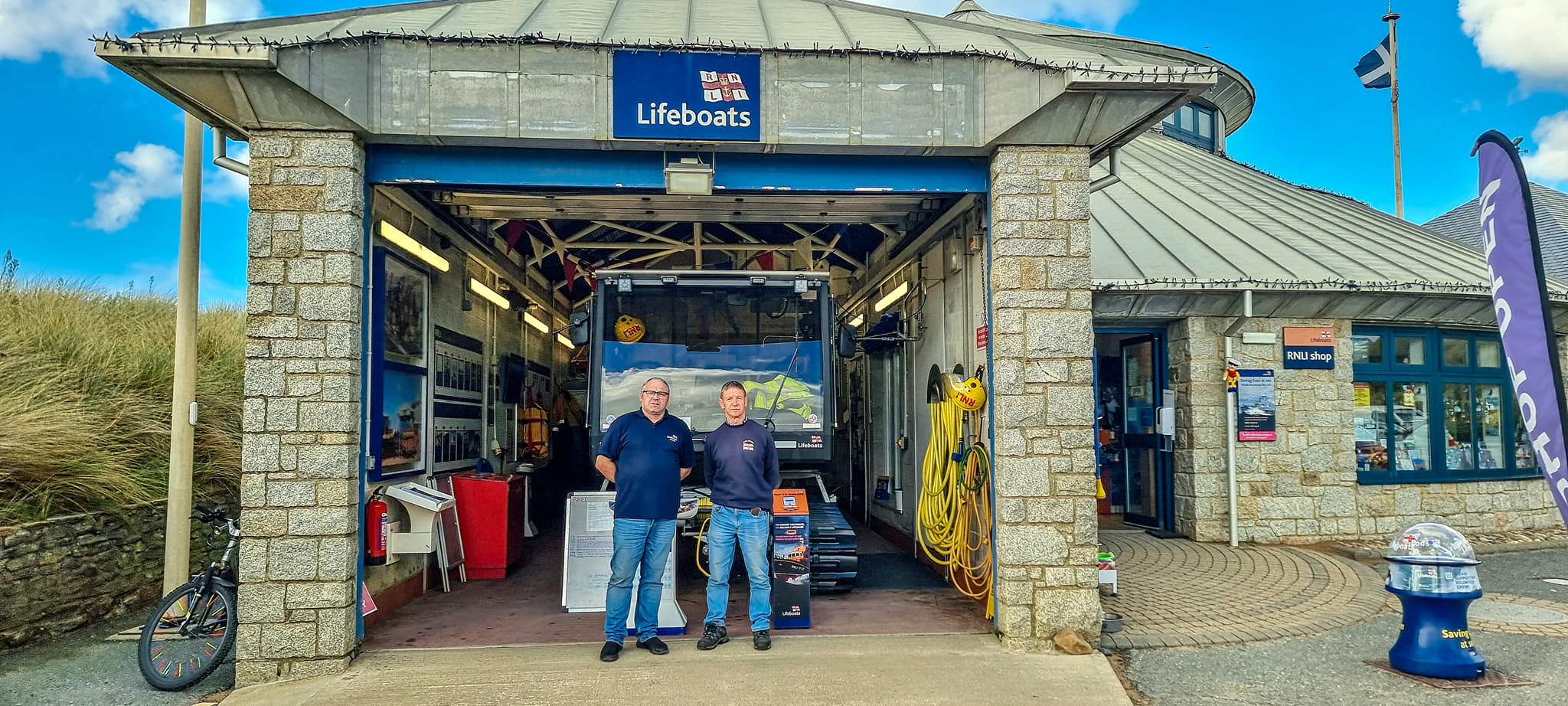 Chris visiting Bude lifeboat station