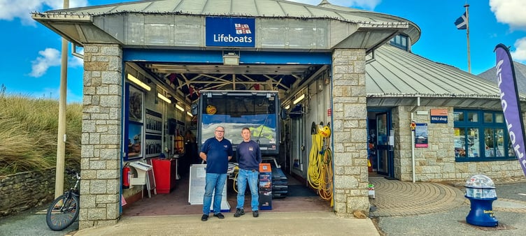 Chris visiting Bude lifeboat station
