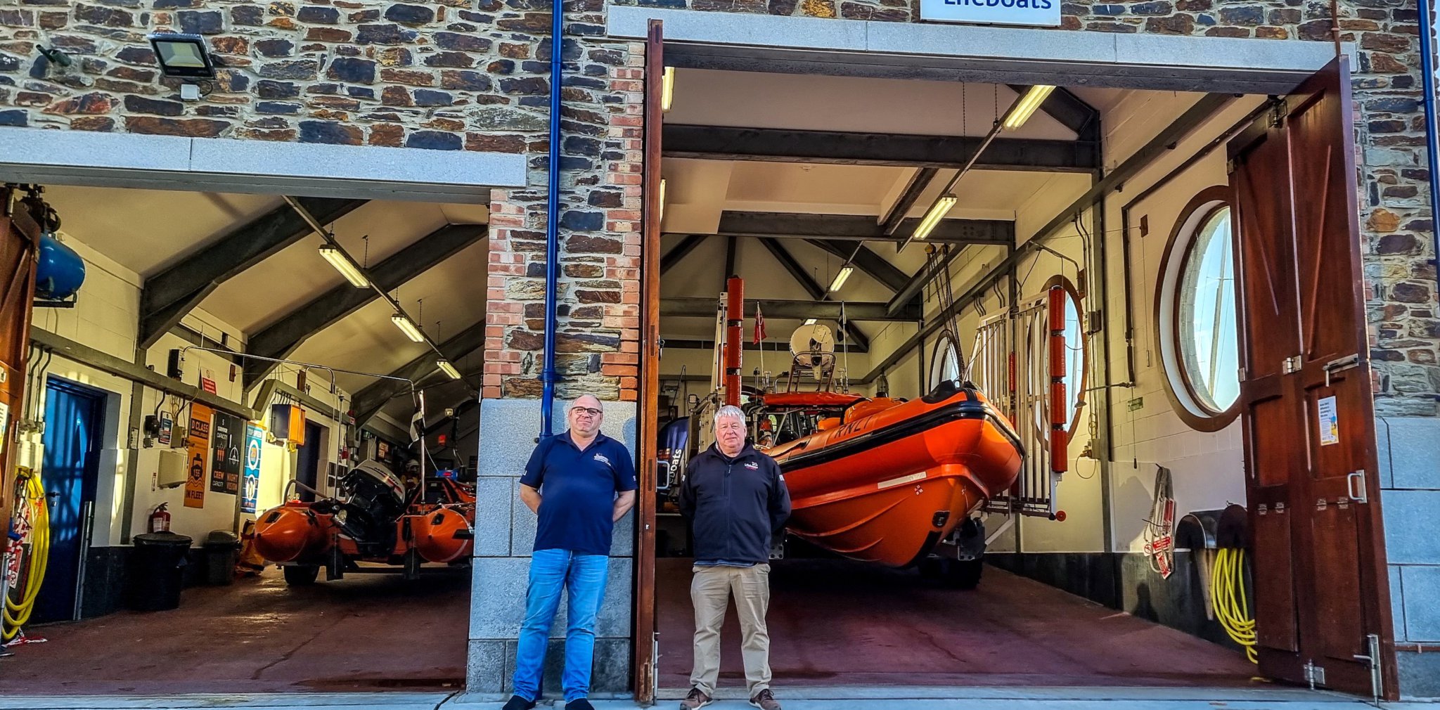 Chris visiting Looe lifeboat station