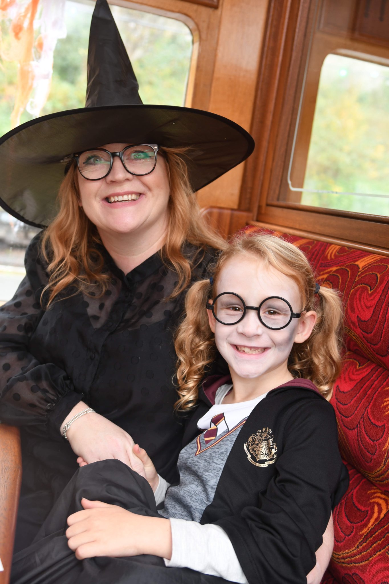 The Wizard Express at Douglas railway station - pictured is mum Donna Lever with her daughter Emily Lever (7)