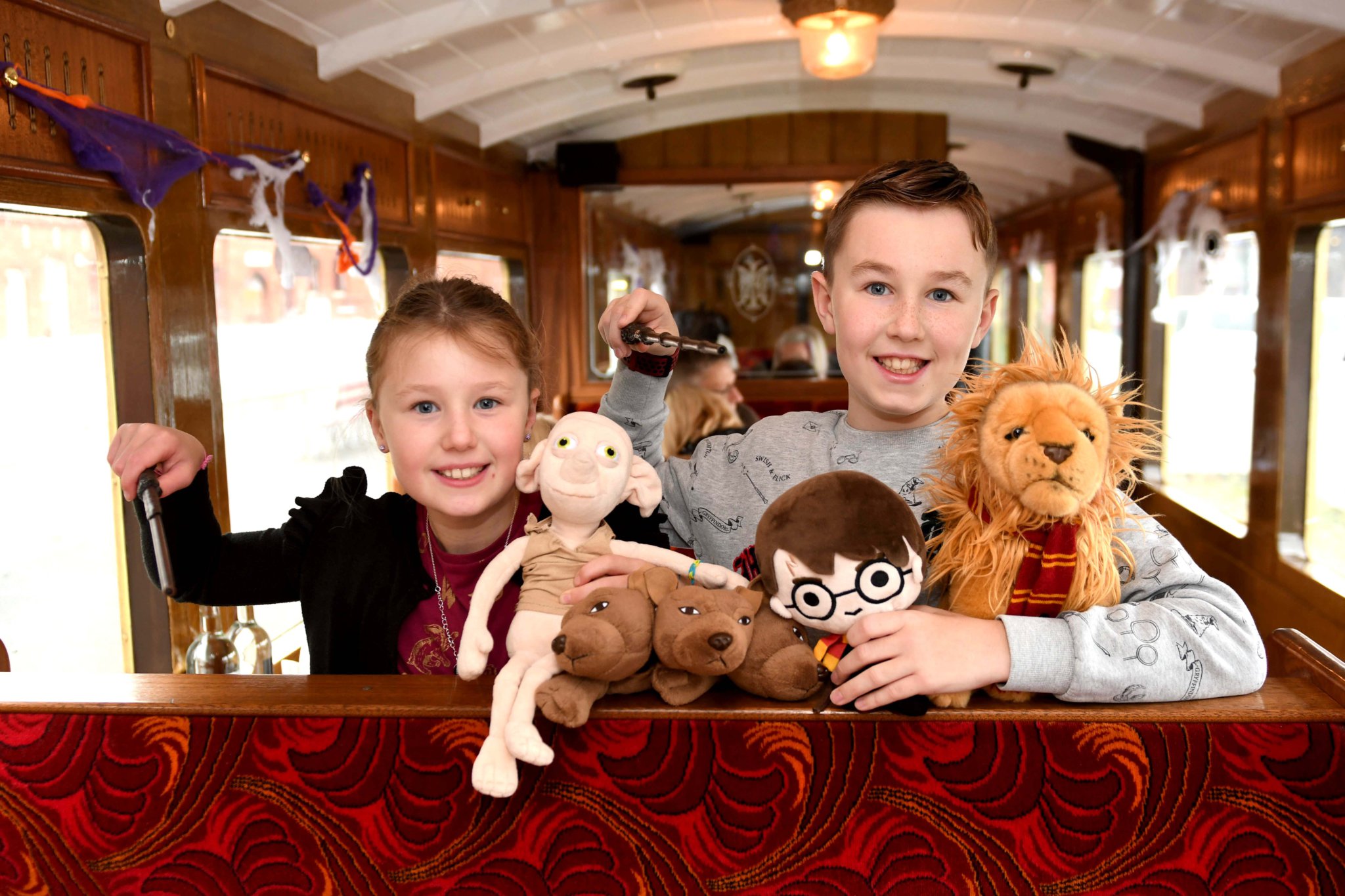 The Wizard Express at Douglas railway station - pictured is Charlotte Quayle (8) and Henry Quayle (11)