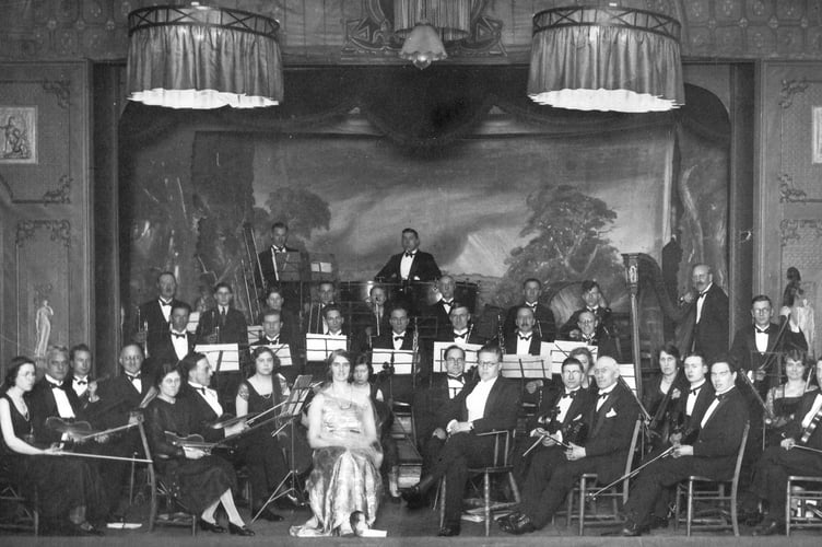 Farnborough Symphony Orchestra performing at Farnborough Town Hall in 1931.
