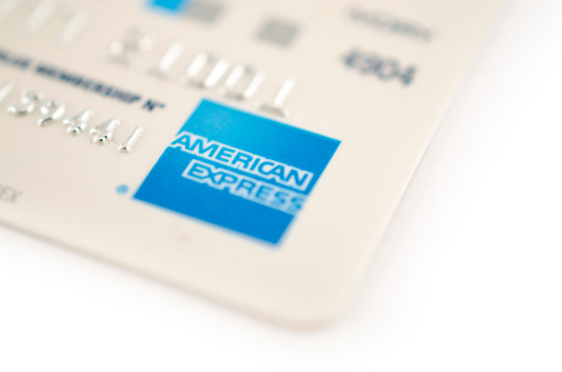 Haarlem, the Netherlands - December 23, 2011: American Express credit card. Amex credit card belongs to the financial services company American Express Company located in New York. Amex credit card is the major product of the company and also the most widely used credit card in the US.