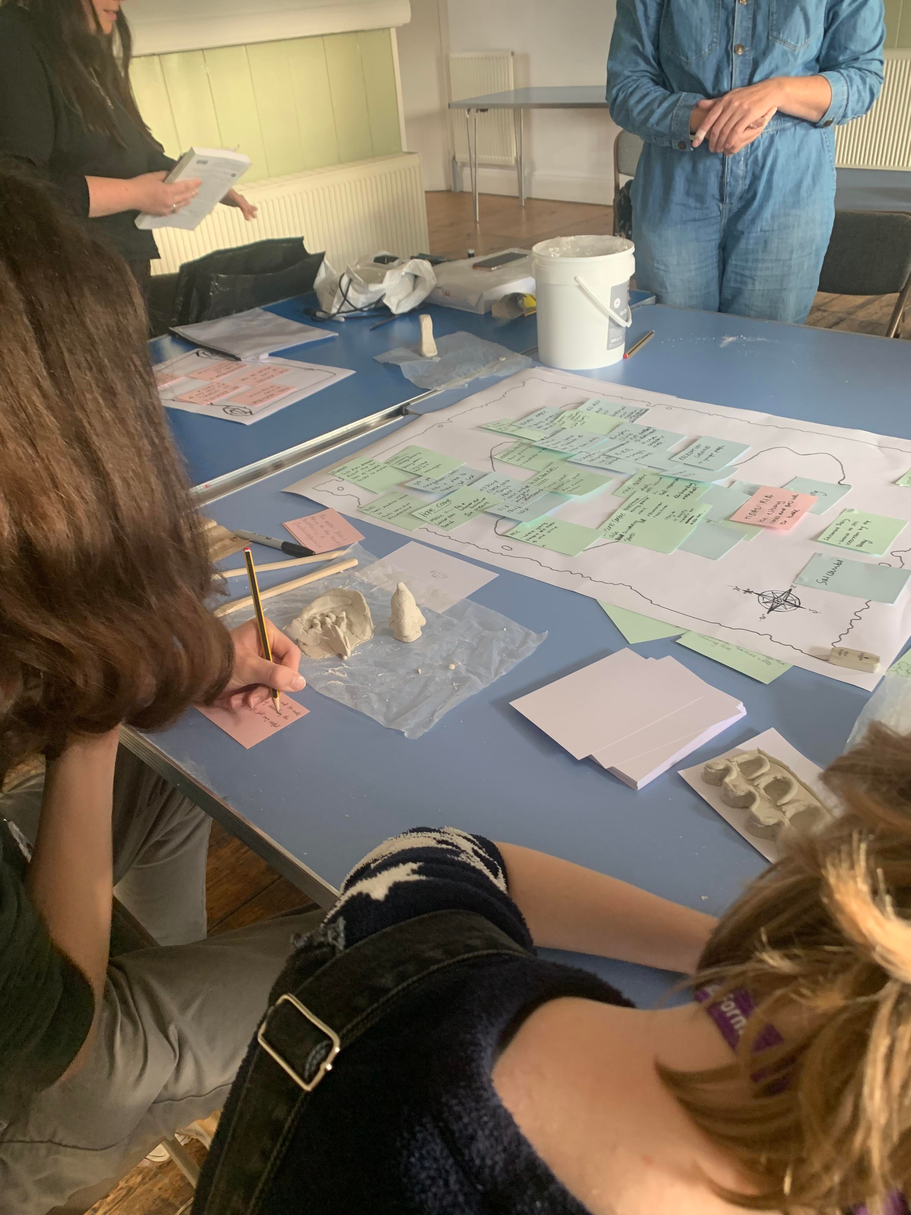 Students take part in a workshop with Molly Erin Mccarthy