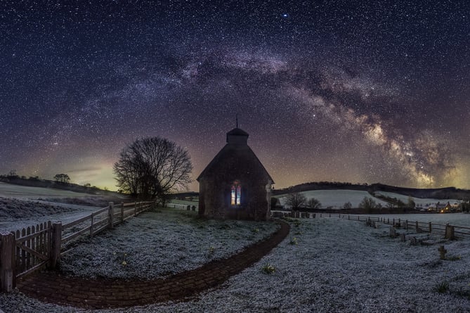 ‘Snow in Springtime’ by Neil Jones, winner of the South Downs Dark Skyscapes 2021 competition