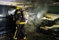 Five cars on fire – dramatic new pictures from firefighters