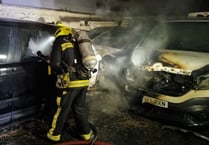 Five cars on fire – dramatic new pictures from firefighters
